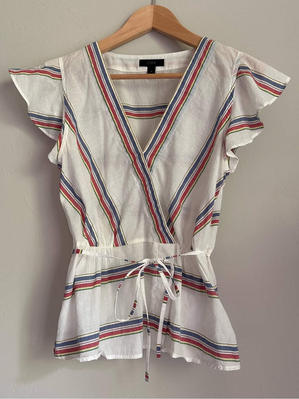 J. Crew White Top with Black Neck Label